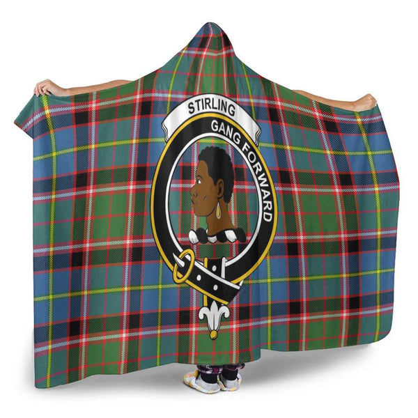 Scottish Stirling (of Keir) Clan Crest Tartan Hooded Blanket Tartan Plaid 2