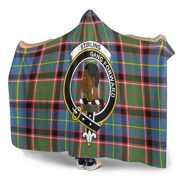 Scottish Stirling (of Keir) Clan Crest Tartan Hooded Blanket Tartan Plaid 3