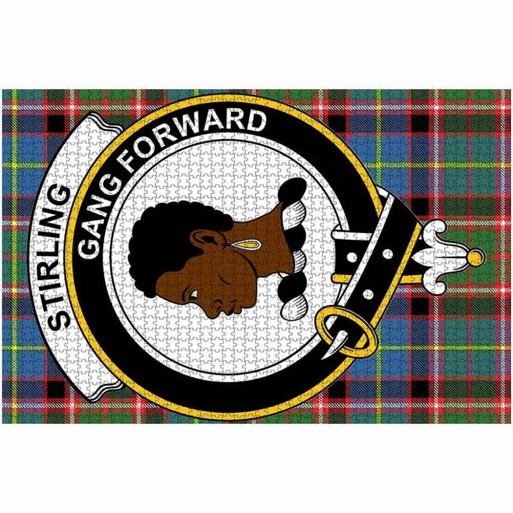 Scottish Stirling of Keir Clan Crest Tartan Jigsaw Puzzle 2