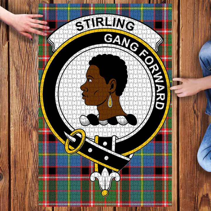 Scottish Stirling of Keir Clan Crest Tartan Jigsaw Puzzle 3