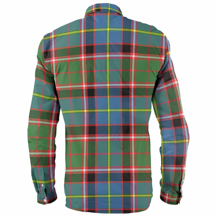 Scottish Stirling (of Keir) Clan Crest Tartan Long Sleeve Shirt Back Side Tartan Plaid