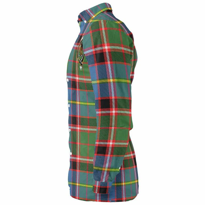 Scottish Stirling (of Keir) Clan Crest Tartan Long Sleeve Shirt Tartan Plaid