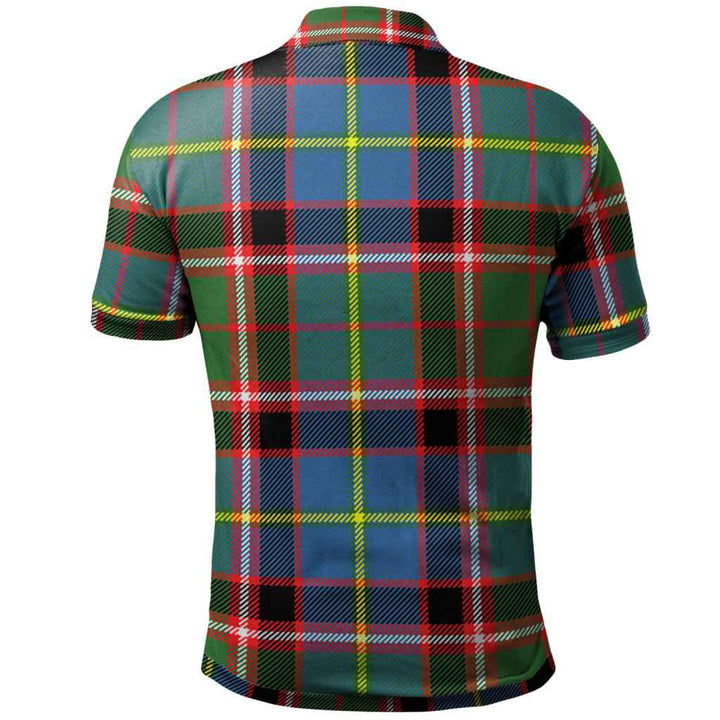 Scottish Stirling (of Keir) Clan Crest Tartan Polo Shirt Back Side Tartan Plaid