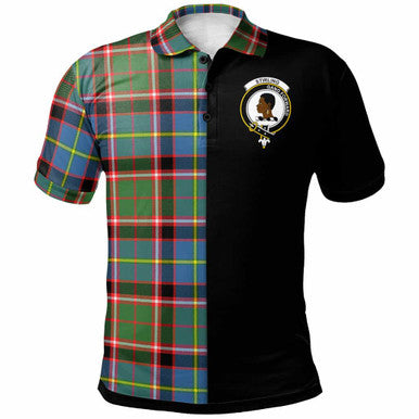 Scottish Stirling (of Keir) Clan Crest Tartan Polo Shirt - Half in Me Front Side Tartan Plaid