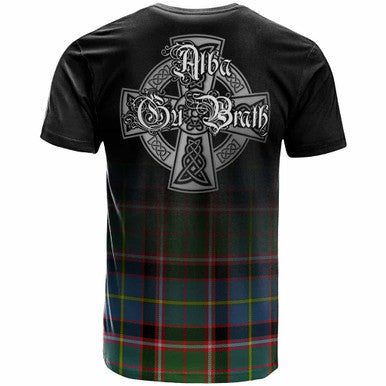 Scottish Stirling (of Keir) Clan Crest Tartan T-Shirt - Alba Gu Brath Family Crest Celtic Inspired Back Side Tartan Plaid