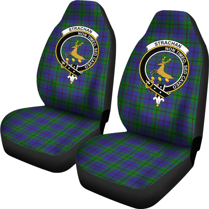 Scottish Strachan Clan Crest Tartan Car Seat Covers 1