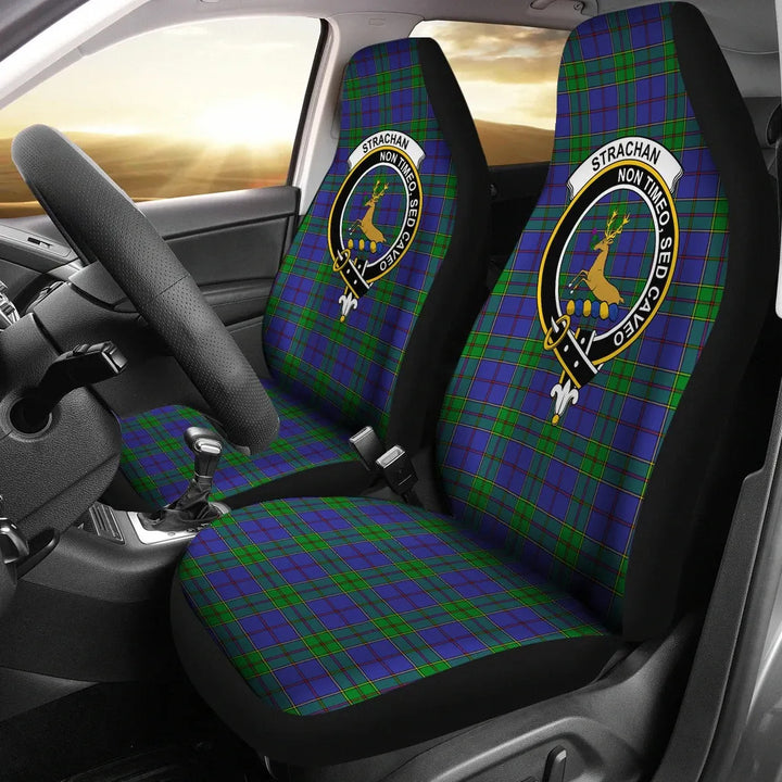 Scottish Strachan Clan Crest Tartan Car Seat Covers 2