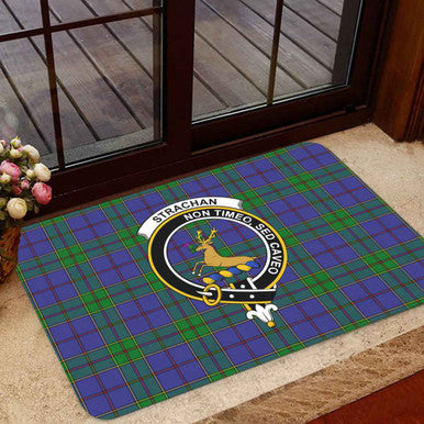 Scottish Strachan Clan Crest Tartan Door Mat Tartan Plaid 1