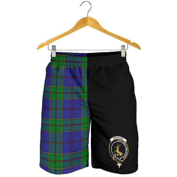 Scottish Strachan Clan Crest Tartan Half of Me Men's Shorts