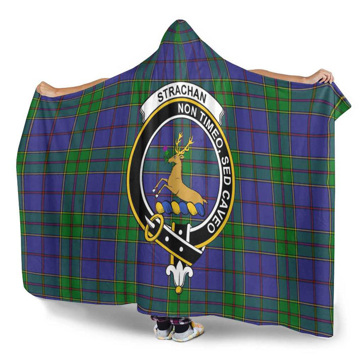 Scottish Strachan Clan Crest Tartan Hooded Blanket Tartan Plaid 3