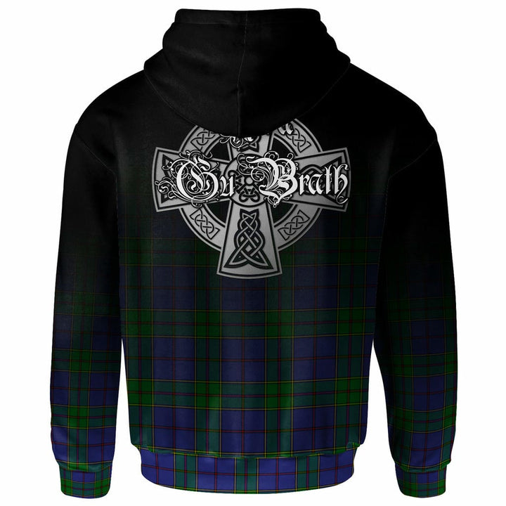 Scottish Strachan Clan Crest Tartan Hoodie - Alba Gu Brath Family Crest Celtic Inspired Back Side Tartan Plaid