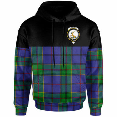 Scottish Strachan Clan Crest Tartan Hoodie - Horizontal Style Front Side Tartan Plaid