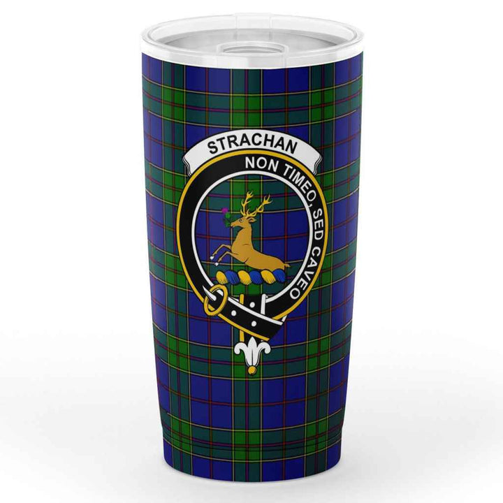 Scottish Strachan Clan Crest Tartan Insulated Tumbler Tartan Plaid 1