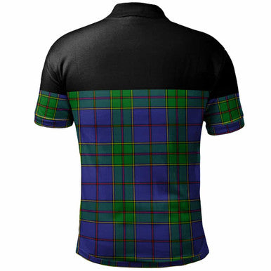 Scottish Strachan Clan Crest Tartan Polo Shirt - Horizontal Style Back Side Tartan Plaid