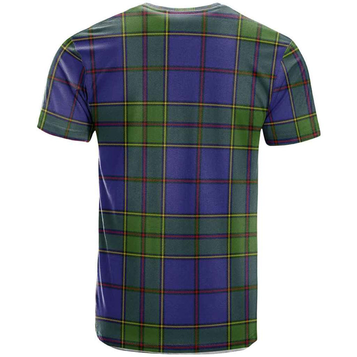 Scottish Strachan Clan Crest Tartan T-Shirt Back Side Tartan Plaid