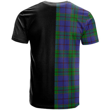 Scottish Strachan Clan Crest Tartan T-Shirt Half in Me Back Side Tartan Plaid