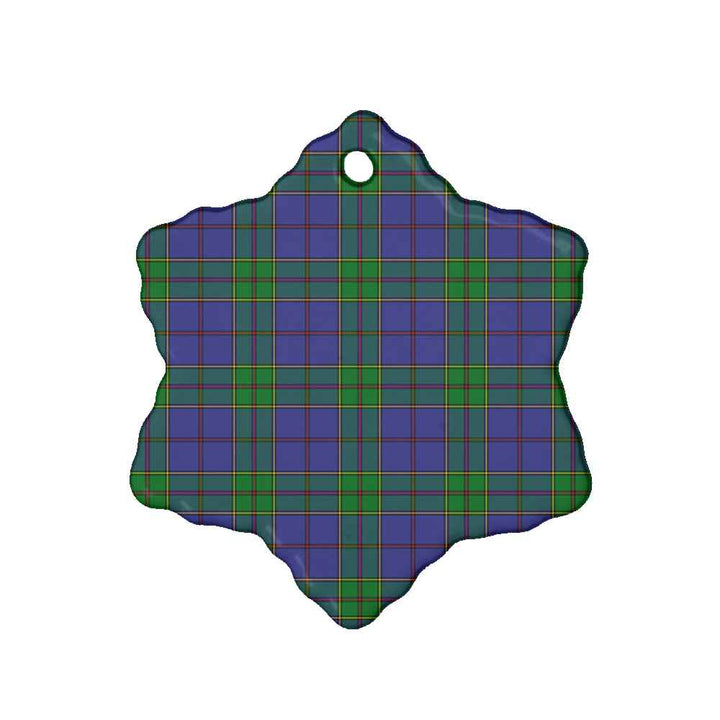 Scottish Strachan Clan Tartan Ceramic Ornament Snow Flake Shape Tartan Plaid