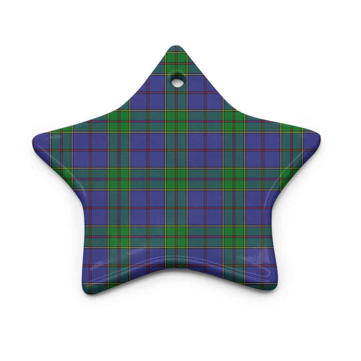 Scottish Strachan Clan Tartan Ceramic Ornament Star Shape Tartan Plaid
