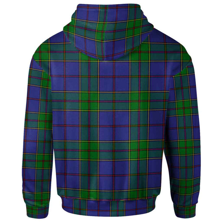 Scottish Strachan Clan Tartan Hoodie Back Side Tartan Plaid