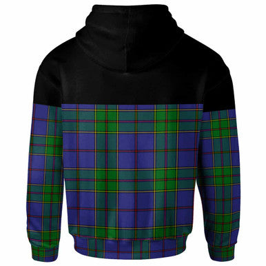 Scottish Strachan Clan Tartan Hoodie - Horizontal Style Back Side Tartan Plaid