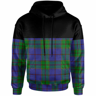 Scottish Strachan Clan Tartan Hoodie - Horizontal Style Front Side Tartan Plaid