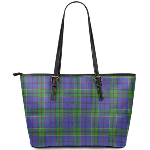 Scottish Strachan Clan Tartan Leather Tote Tartan Plaid