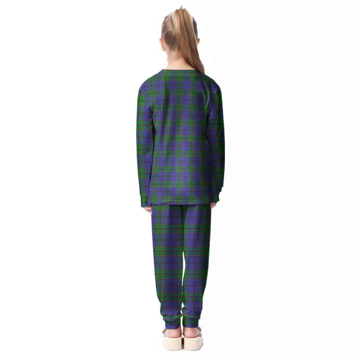 Scottish Strachan Clan Tartan Pajama Set Kid Back Side Tartan Plaid