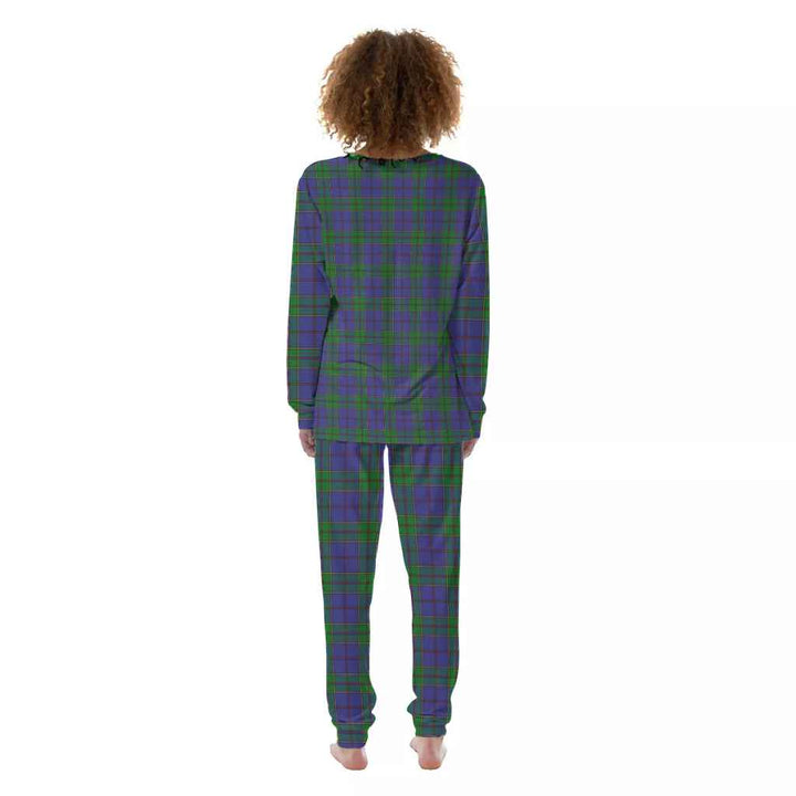 Scottish Strachan Clan Tartan Pajama Set Women Back Side Tartan Plaid