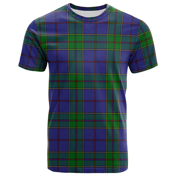 Scottish Strachan Clan Tartan T-Shirt Front Side Tartan Plaid