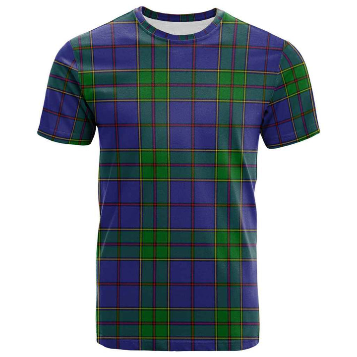 Scottish Strachan Clan Tartan T-Shirt Front Side Tartan Plaid
