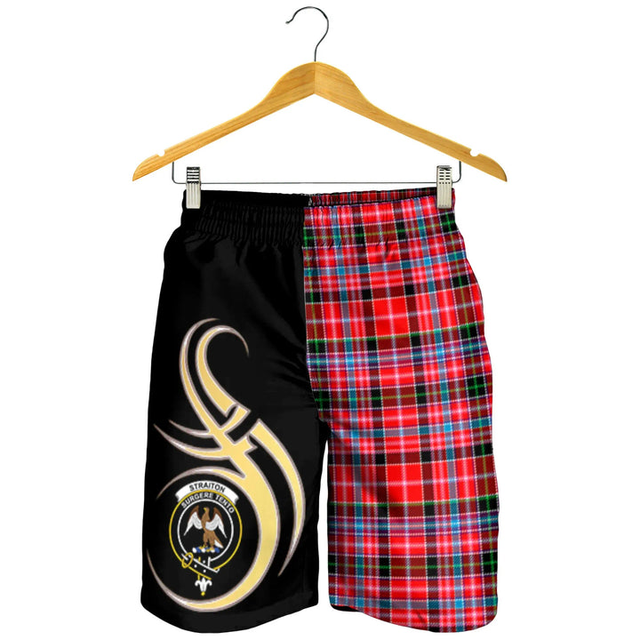 Scottish Straiton Clan Crest Tartan Believe in Me Men's Shorts