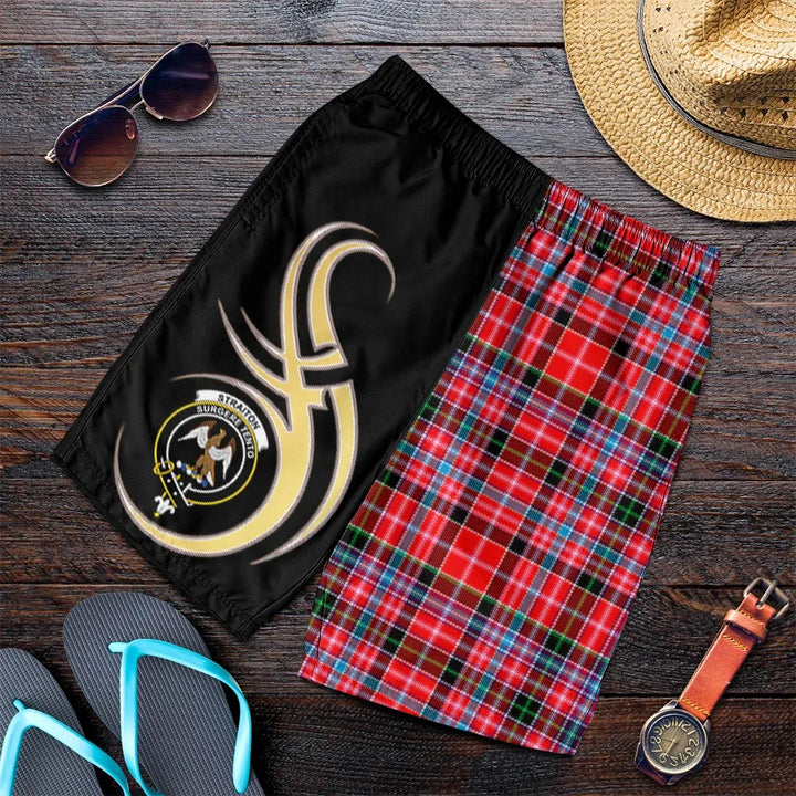 Scottish Straiton Clan Crest Tartan Believe in Me Men's Shorts