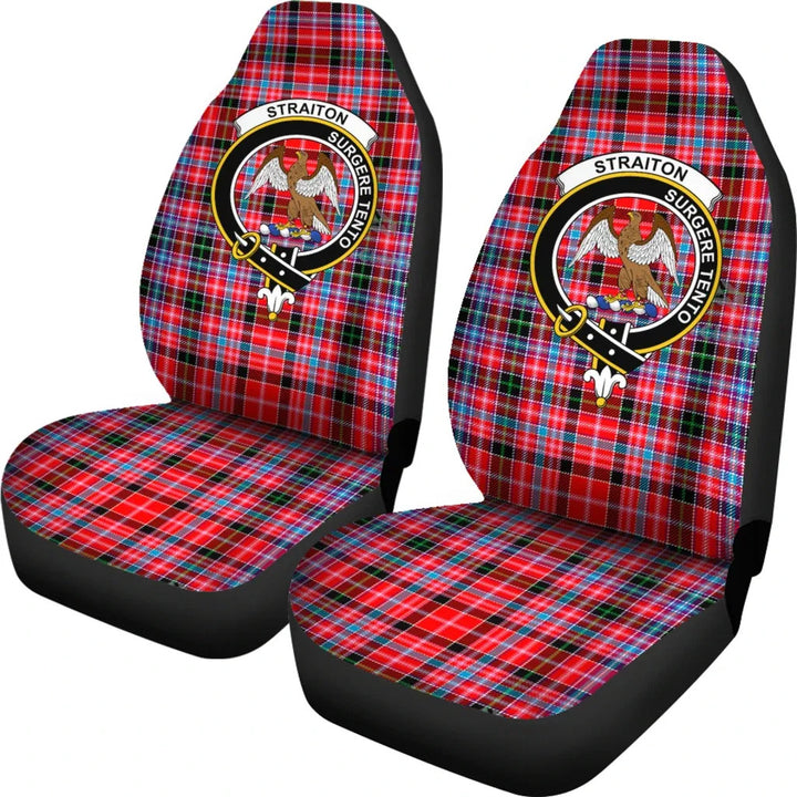 Scottish Straiton Clan Crest Tartan Car Seat Covers 1
