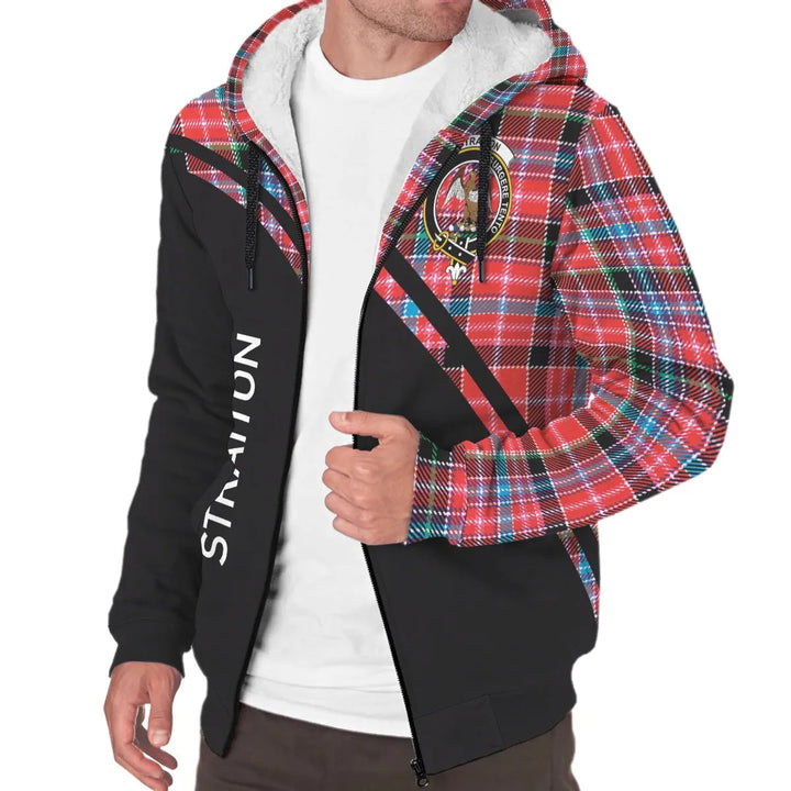 Scottish Straiton Clan Crest Tartan Curve Sherpa Hoodie