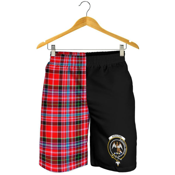 Scottish Straiton Clan Crest Tartan Half of Me Men's Shorts