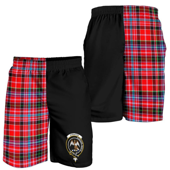 Scottish Straiton Clan Crest Tartan Half of Me Men's Shorts
