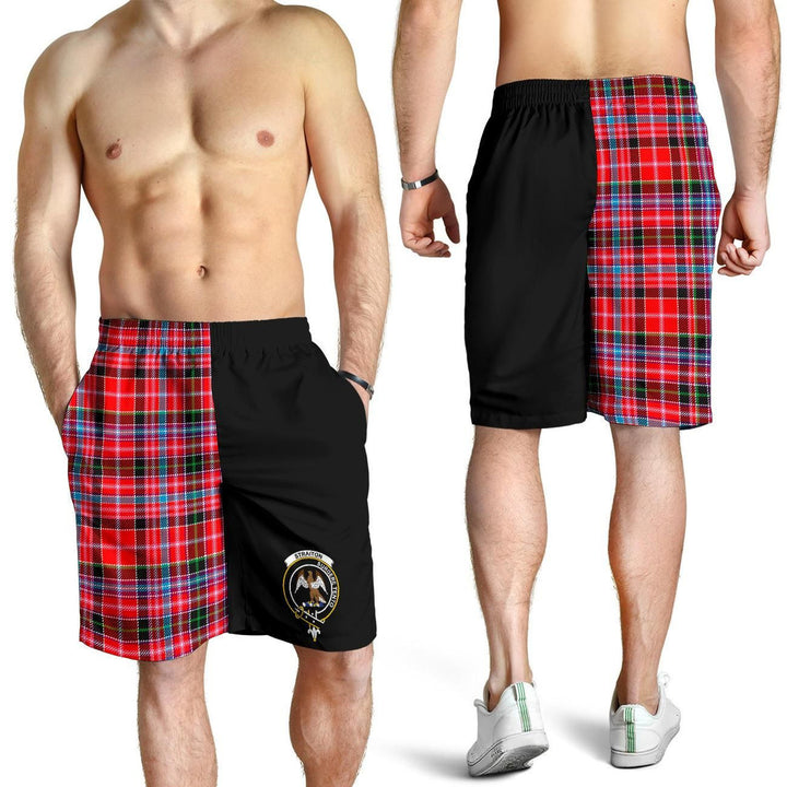 Scottish Straiton Clan Crest Tartan Half of Me Men's Shorts