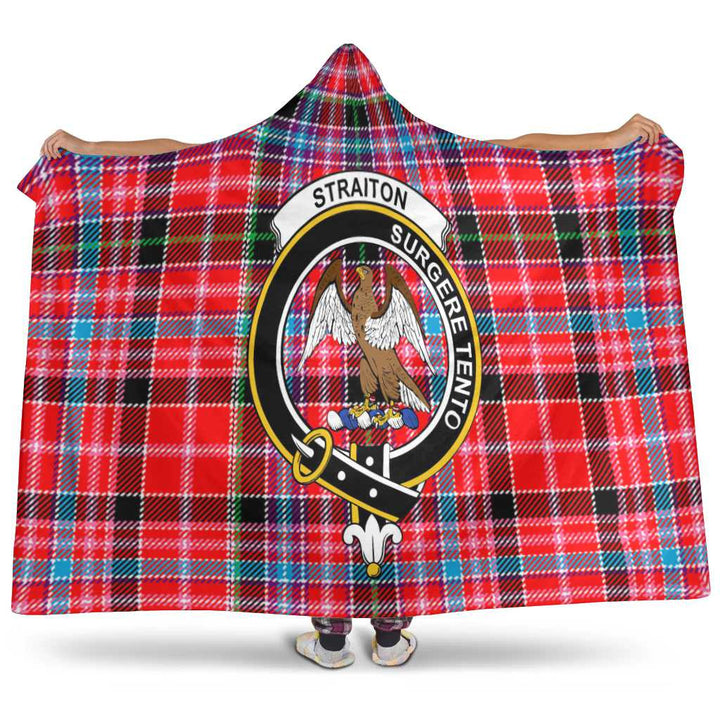 Scottish Straiton Clan Crest Tartan Hooded Blanket Tartan Plaid 1