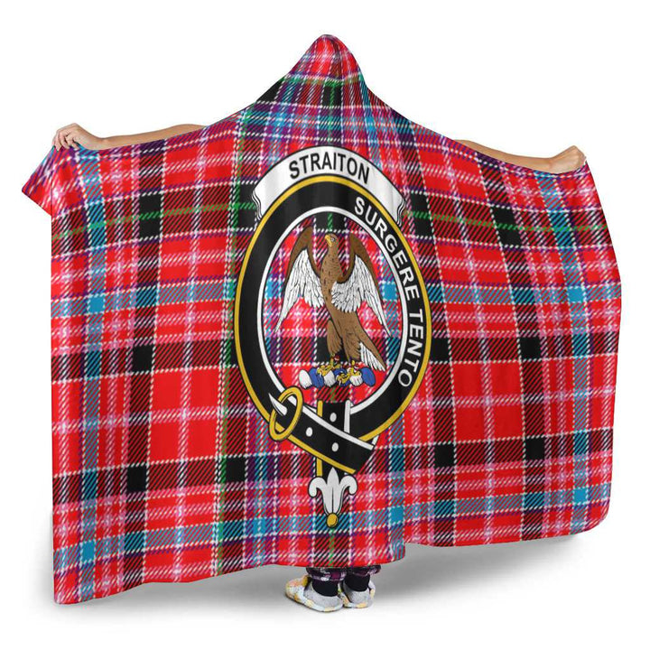 Scottish Straiton Clan Crest Tartan Hooded Blanket Tartan Plaid 2