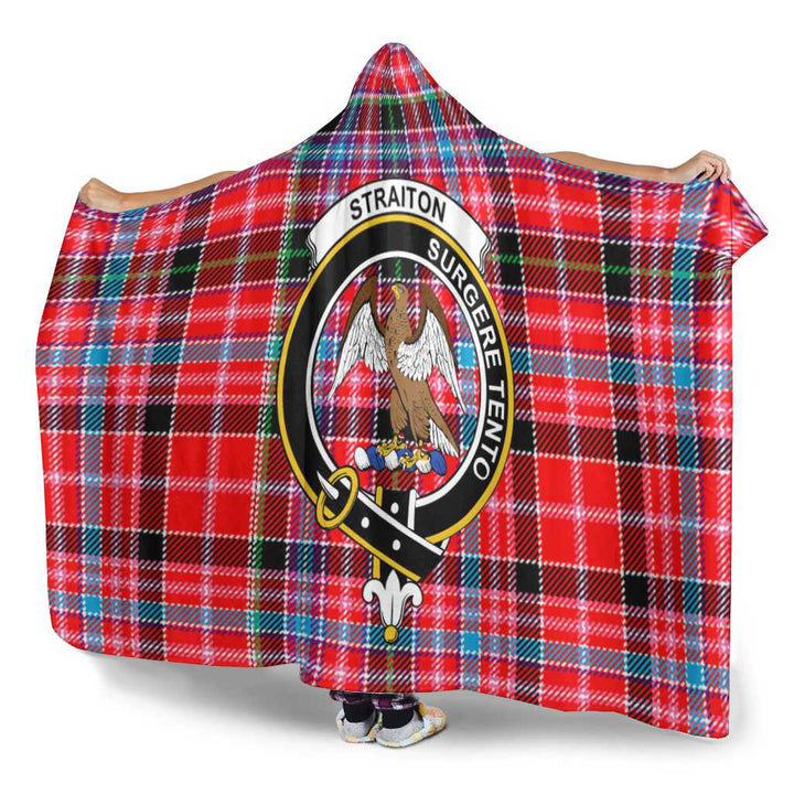 Scottish Straiton Clan Crest Tartan Hooded Blanket Tartan Plaid 3