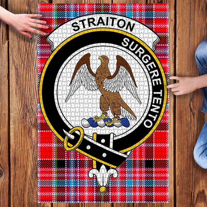 Scottish Straiton Clan Crest Tartan Jigsaw Puzzle 3