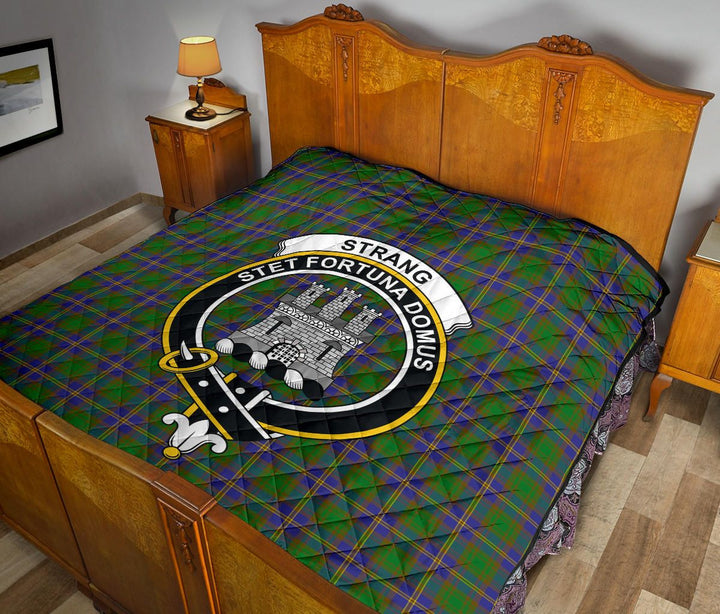 Scottish Strange of Balkaskie Clan Crest Tartan Quilt Tartan Plaid 12