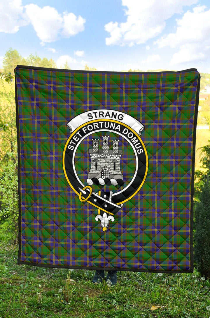 Scottish Strange of Balkaskie Clan Crest Tartan Quilt Tartan Plaid 2