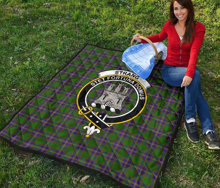 Scottish Strange of Balkaskie Clan Crest Tartan Quilt Tartan Plaid 4