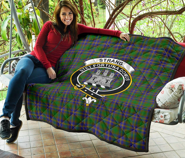Scottish Strange of Balkaskie Clan Crest Tartan Quilt Tartan Plaid 5