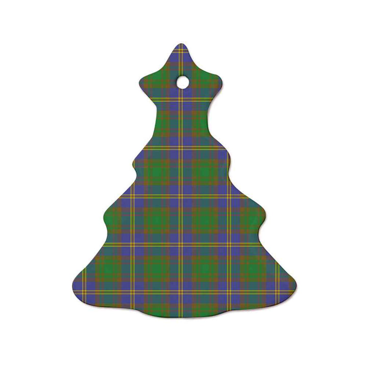 Scottish Strange of Balkaskie Clan Tartan Ceramic Ornament  Tree Shape Tartan Plaid