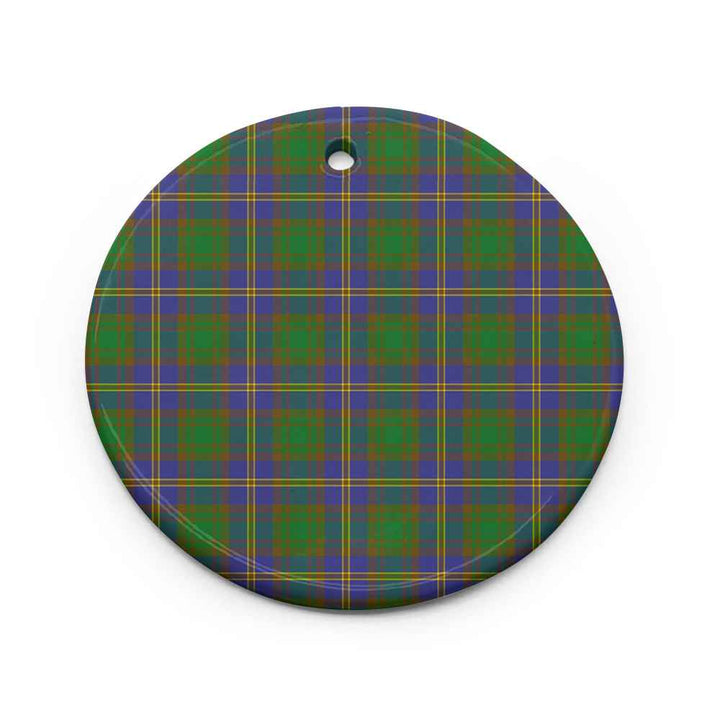 Scottish Strange of Balkaskie Clan Tartan Ceramic Ornament Circle Shape Tartan Plaid