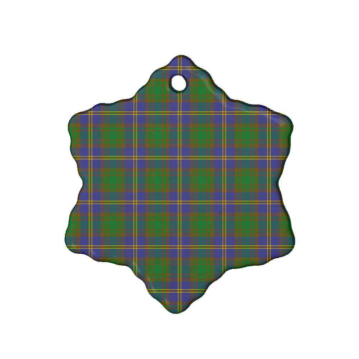 Scottish Strange of Balkaskie Clan Tartan Ceramic Ornament Snow Flake Shape Tartan Plaid