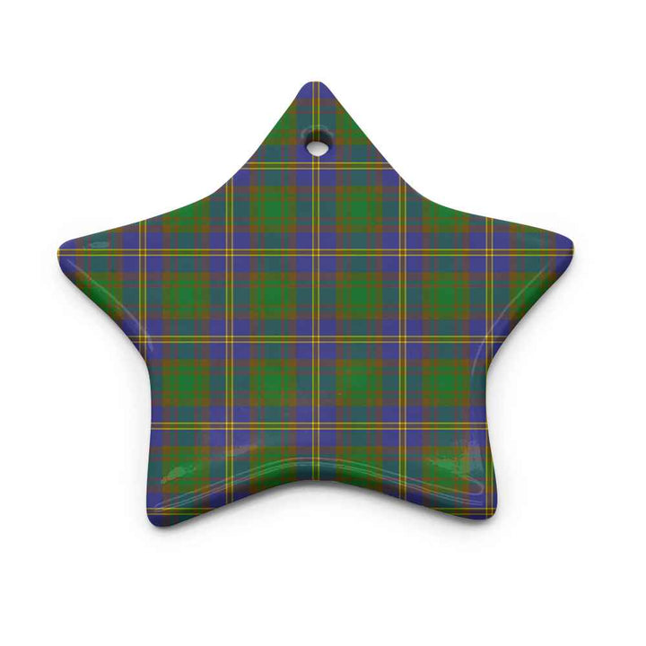 Scottish Strange of Balkaskie Clan Tartan Ceramic Ornament Star Shape Tartan Plaid