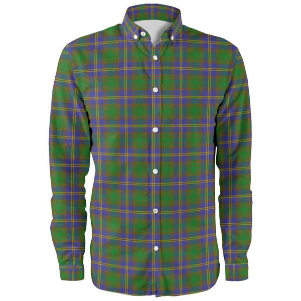 Scottish Strange of Balkaskie Clan Tartan Long Sleeve Shirt Front Side Tartan Plaid